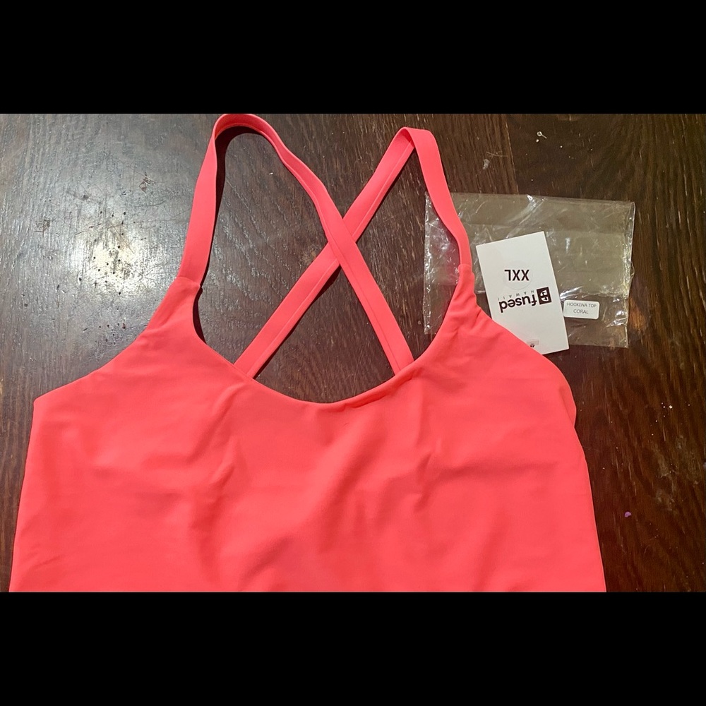 Fused Hawaii NWT Hookena bikini top Coral XXL